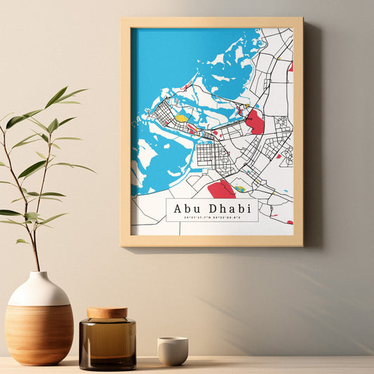 Abu Dhabi Map Prints: Personalized Décor & Unique Gifts - Digital Downloads l Choose Your City l Travel Posters Prints l Custom Wall Art l Best Gift