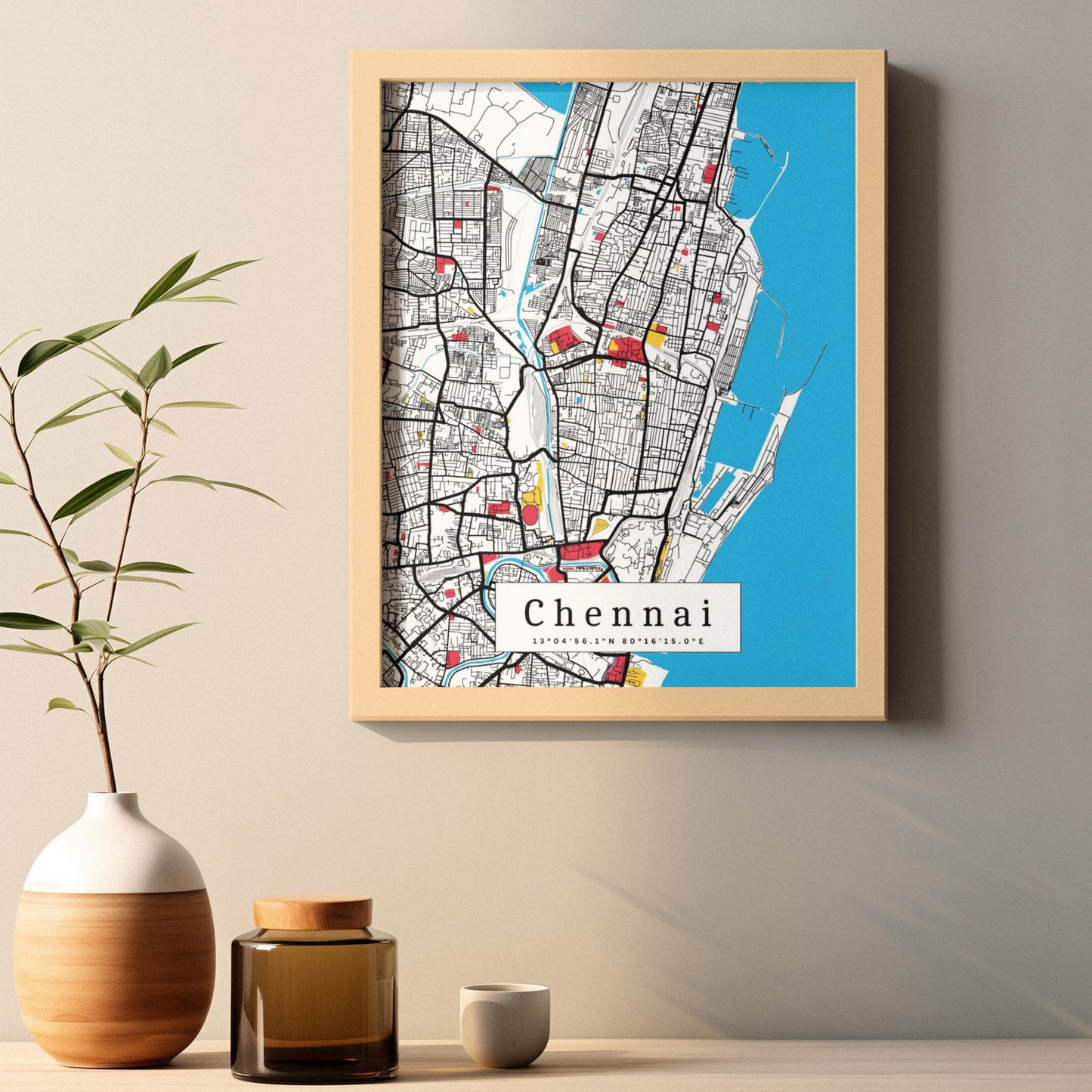 Chennai Map Prints: Personalized Décor & Unique Gifts - Digital Downloads l Choose Your City l Travel Posters Prints l Custom Wall Art l Best Gift