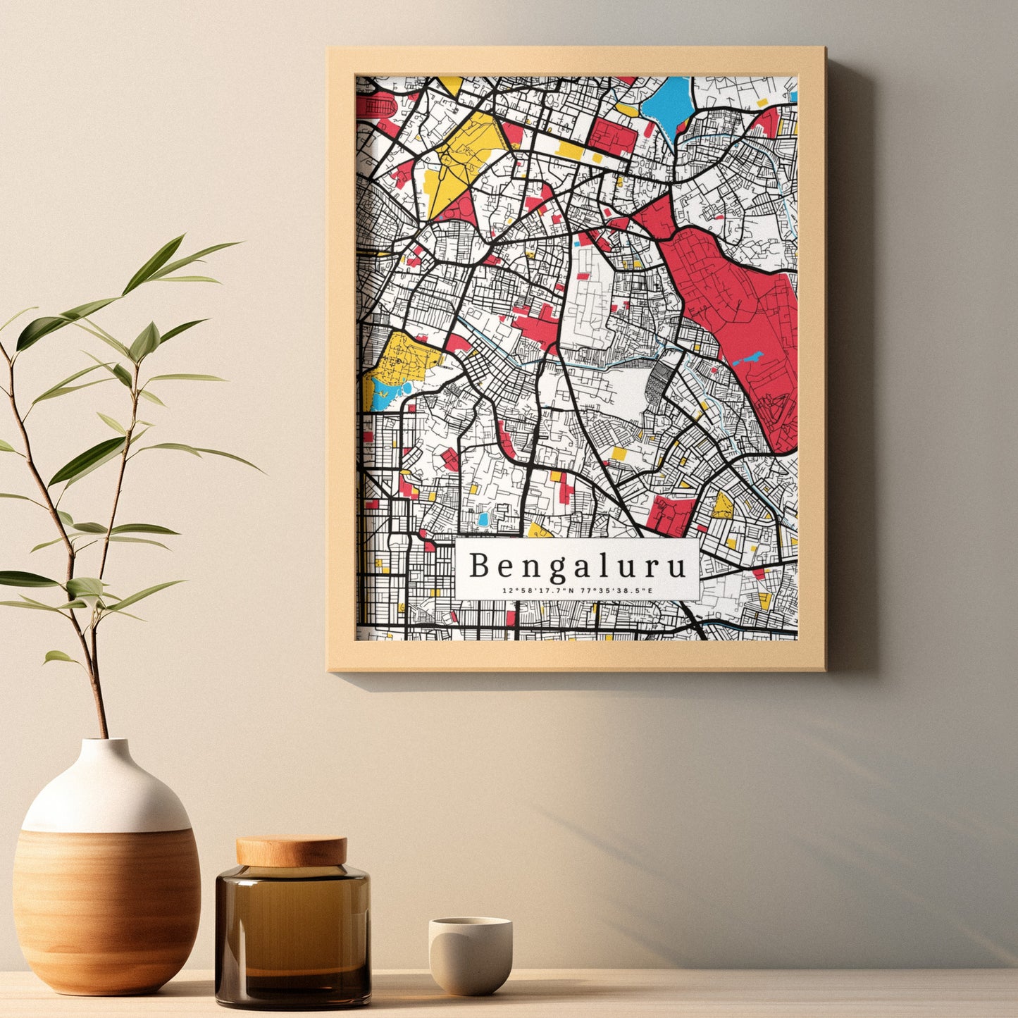 Bengaluru Map Prints: Personalized Décor & Unique Gifts - Digital Downloads l Choose Your City l Travel Posters Prints l Custom Wall Art l Best Gift