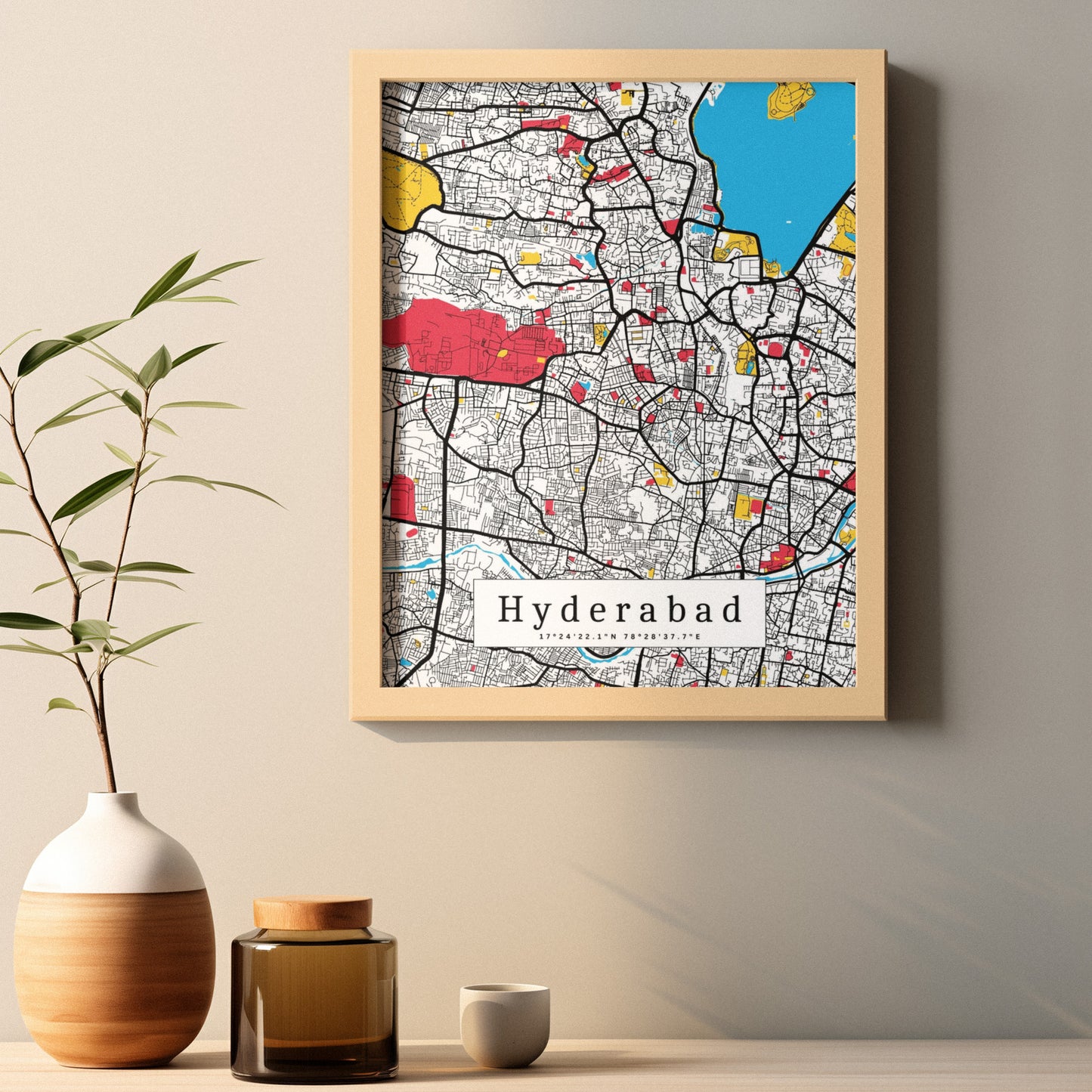 Hyderabad Map Prints: Personalized Décor & Unique Gifts - Digital Downloads l Choose Your City l Travel Posters Prints l Custom Wall Art l Best Gift