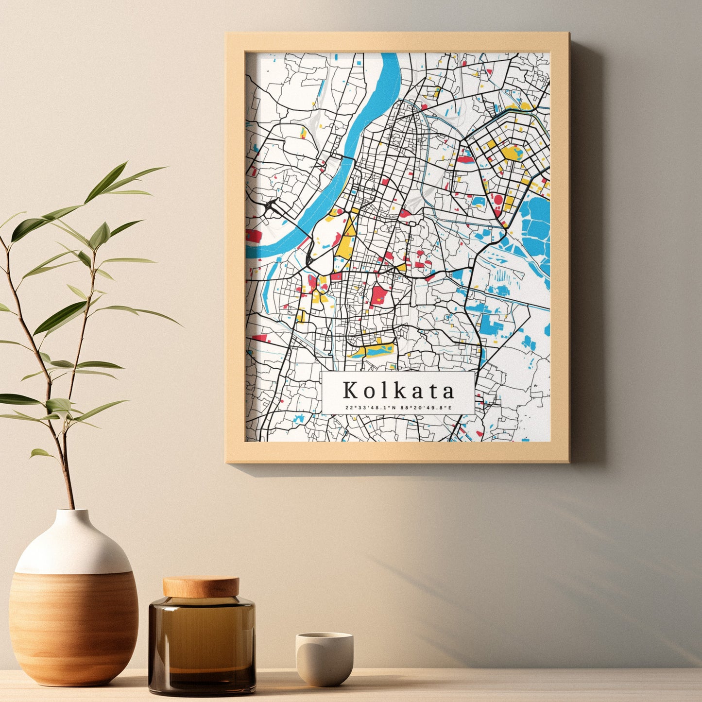 Kolkata Map Prints: Personalized Décor & Unique Gifts - Digital Downloads l Choose Your City l Travel Posters Prints l Custom Wall Art l Best Gift