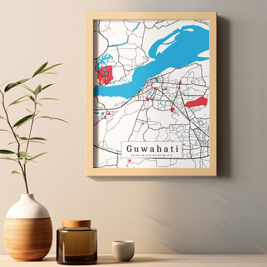 Guwahati Map Prints: Personalized Décor & Unique Gifts - Digital Downloads l Choose Your City l Travel Posters Prints l Custom Wall Art l Best Gift