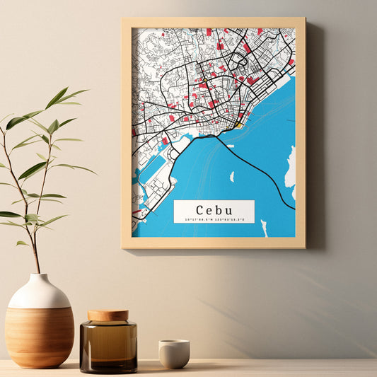 Cebu Map Prints: Personalized Décor & Unique Gifts - Digital Downloads l Choose Your City l Travel Posters Prints l Custom Wall Art l Best Gift