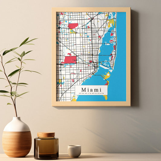 Miami Map Prints: Personalized Décor & Unique Gifts - Digital Downloads l Choose Your City l Travel Posters Prints l Custom Wall Art l Best Gift