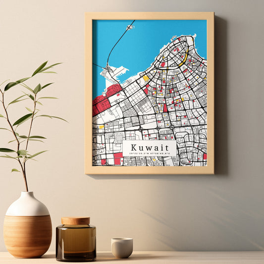 Kuwait Map Prints: Personalized Décor & Unique Gifts - Digital Downloads l Choose Your City l Travel Posters Prints l Custom Wall Art l Best Gift