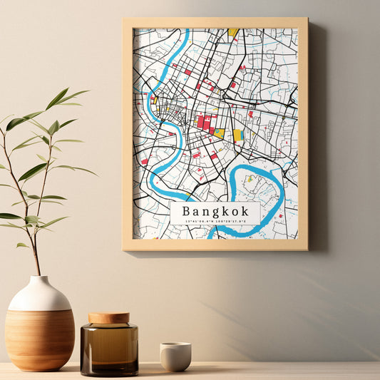 Bangkok Map Prints: Personalized Décor & Unique Gifts - Digital Downloads l Choose Your City l Travel Posters Prints l Custom Wall Art l Best Gift