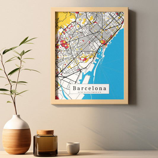 Barcelona Map Prints: Personalized Décor & Unique Gifts - Digital Downloads l Choose Your City l Travel Posters Prints l Custom Wall Art l Best Gift