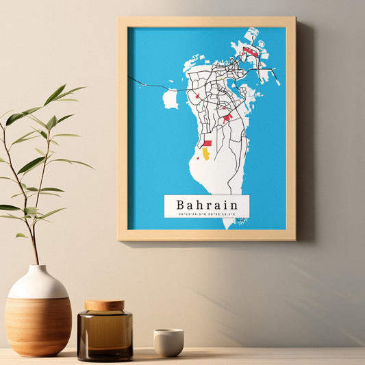 Bahrain Map Prints: Personalized Décor & Unique Gifts - Digital Downloads l Choose Your City l Travel Posters Prints l Custom Wall Art l Best Gift