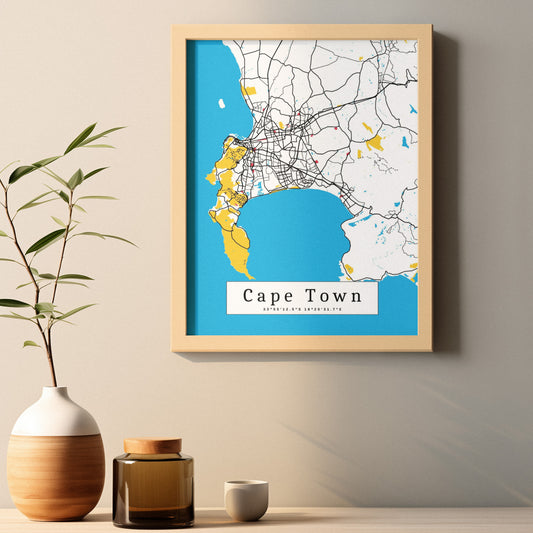 Cape Town Map Prints: Personalized Décor & Unique Gifts - Digital Downloads l Choose Your City l Travel Posters Prints l Custom Wall Art l Best Gift