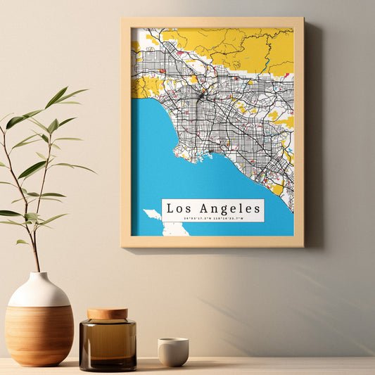 Los Angeles Map Prints: Personalized Décor & Unique Gifts - Digital Downloads l Choose Your City l Travel Posters Prints l Custom Wall Art l Best Gift