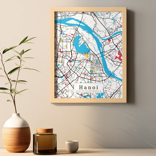 Hanoi Map Prints: Personalized Décor & Unique Gifts - Digital Downloads l Choose Your City l Travel Posters Prints l Custom Wall Art l Best Gift